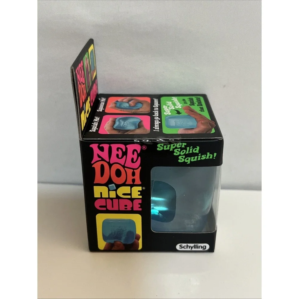 NeeDoh NICE CUBE Super Solid Squish! BLUE Squishy Fidget Toy by Schylling